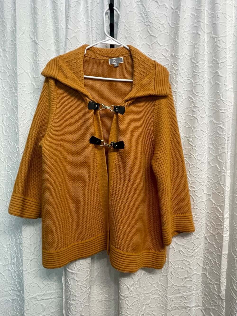 JM Collection Mustard Yellow Toggle Cardigan Sweater Size XL
